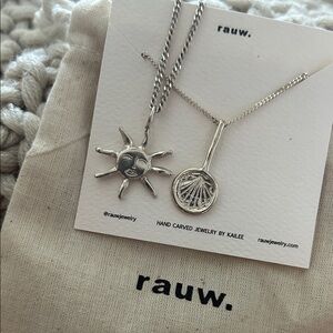 RAUW recycled Sterling Silver Sun and Shell Pendant Necklaces